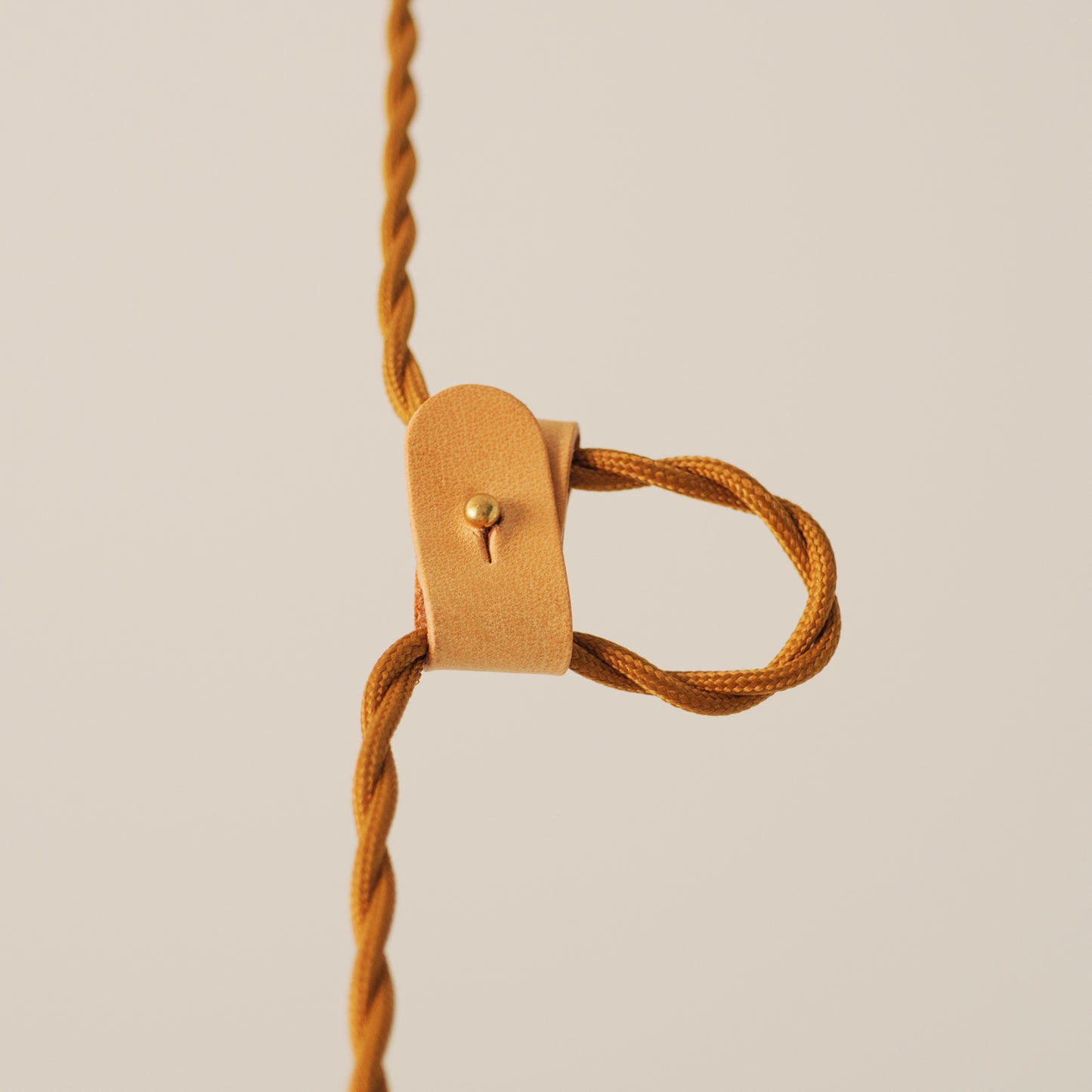Baxter Leather Cone Shade Brass Fitting Pendant Light