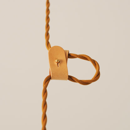Baxter Leather Cone Shade Brass Fitting Pendant Light