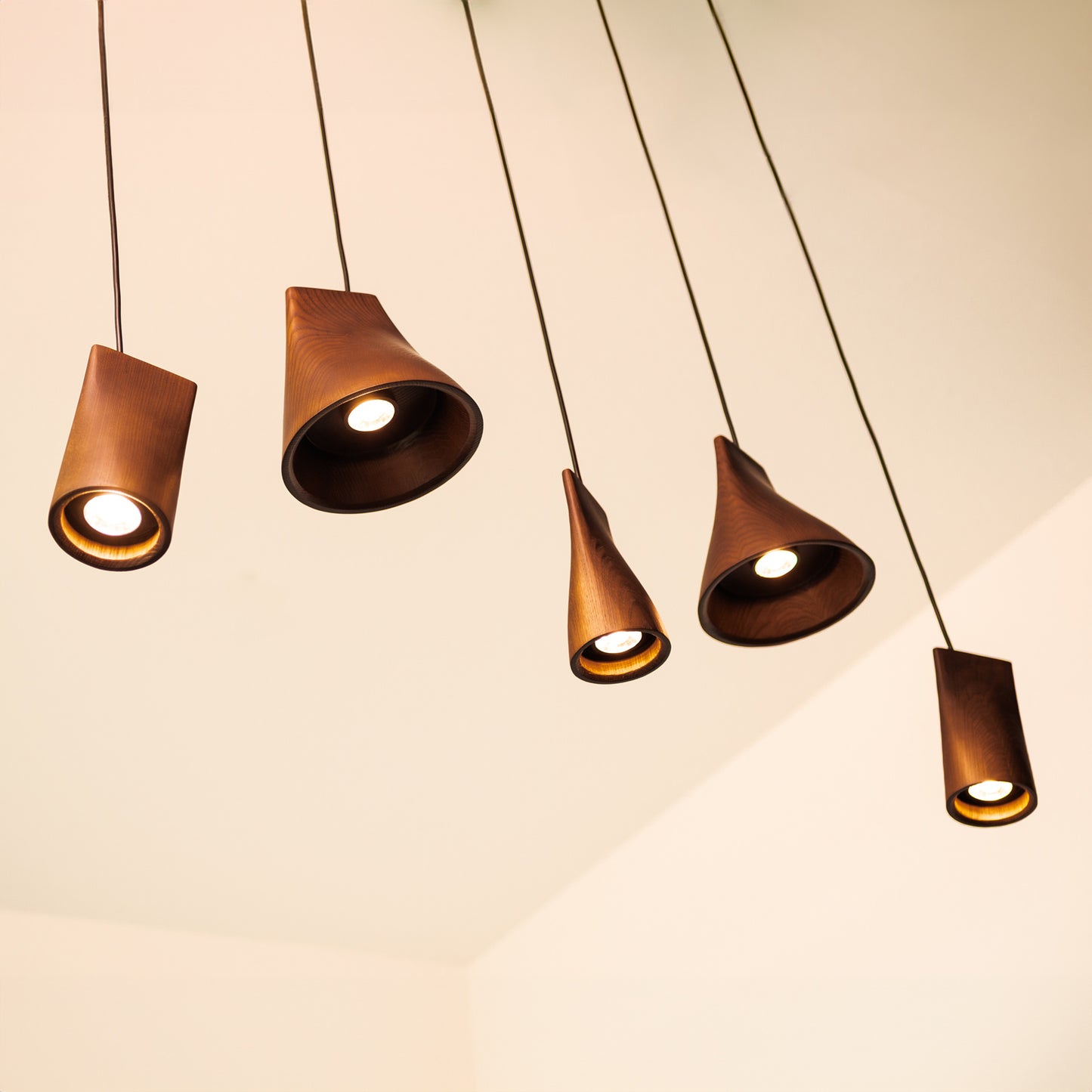 Walnut Solid Wood Minimalist Scandinavian Pendant Light