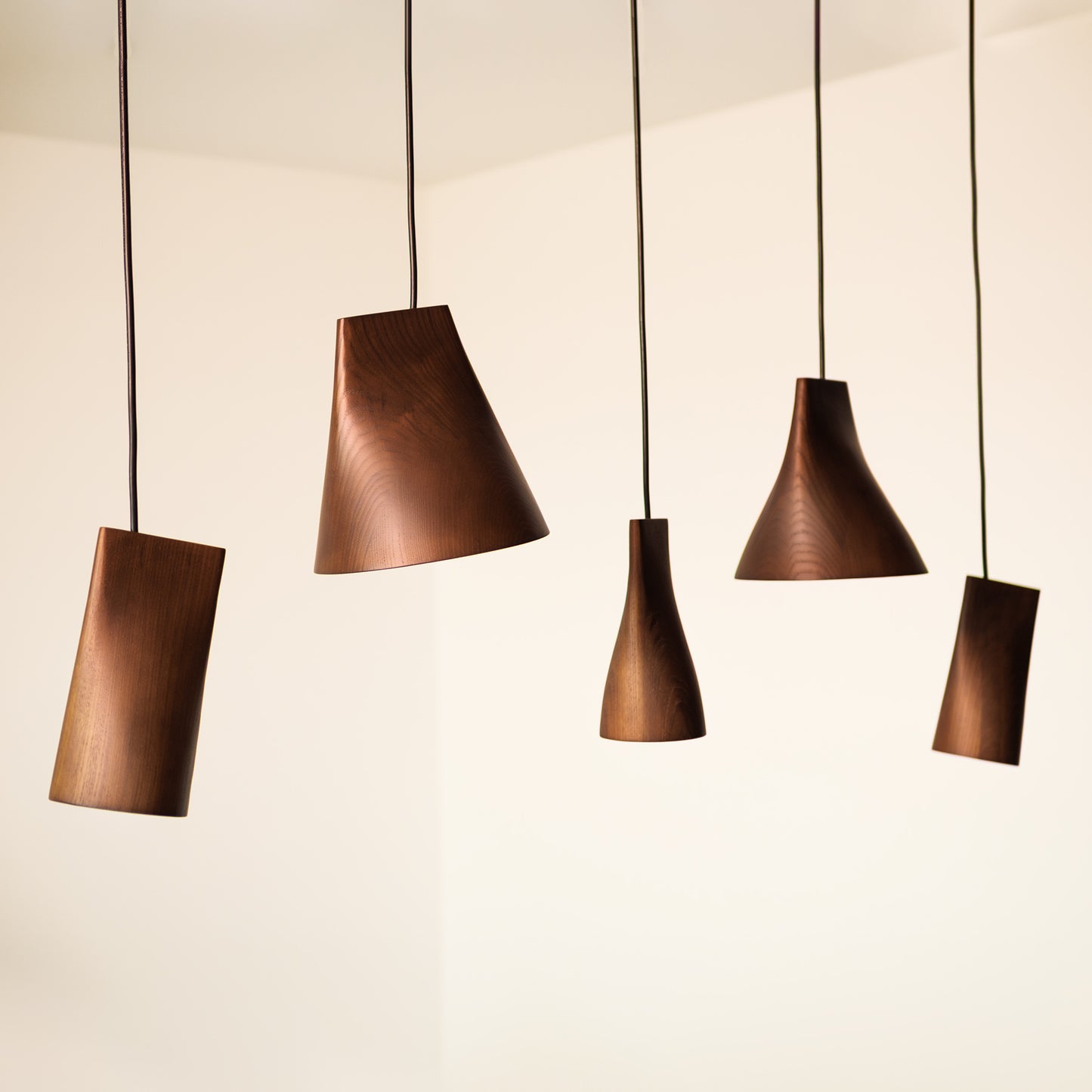 Walnut Solid Wood Minimalist Scandinavian Pendant Light