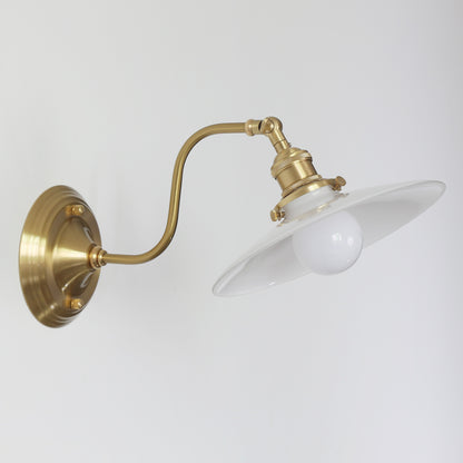 Alabaster Gooseneck Arm Wall Light