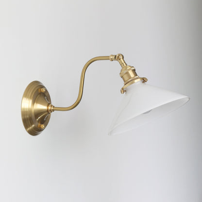 Alabaster Gooseneck Arm Wall Light