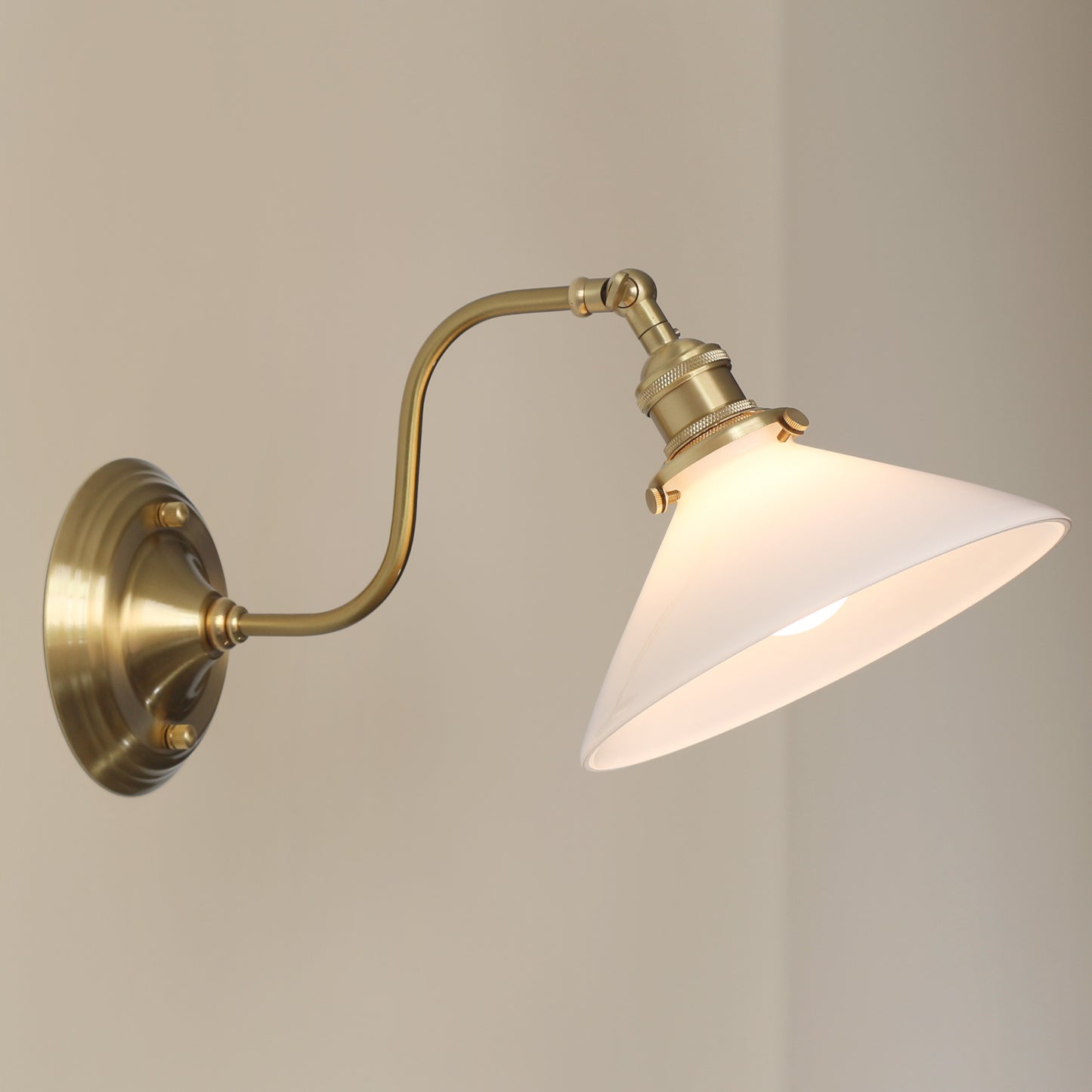 Alabaster Gooseneck Arm Wall Light