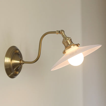 Alabaster Gooseneck Arm Wall Light