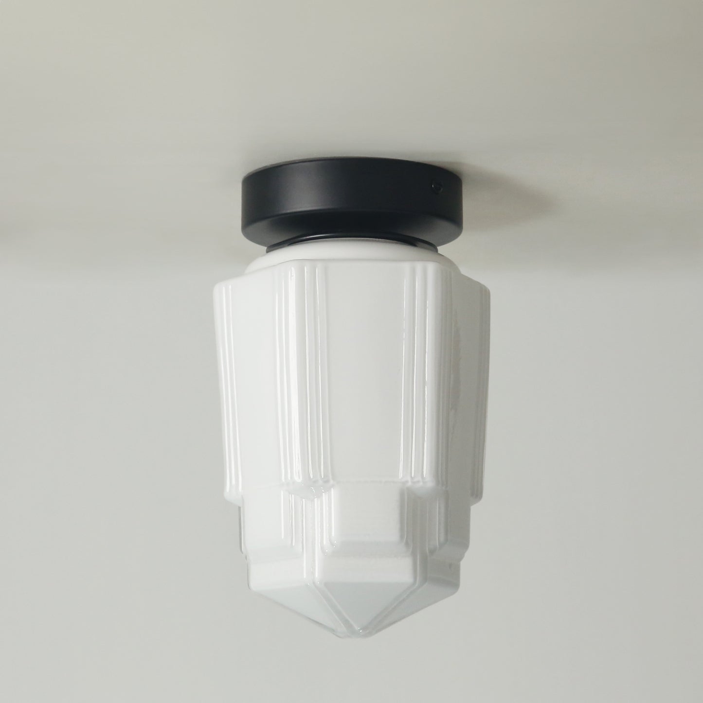 Art Deco A Milk Glass Fixed Ceiling Light