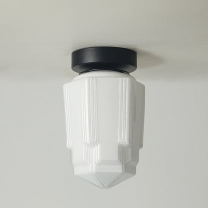 Art Deco A Milk Glass Fixed Ceiling Light