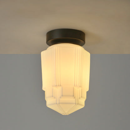 Art Deco A Milk Glass Fixed Ceiling Light