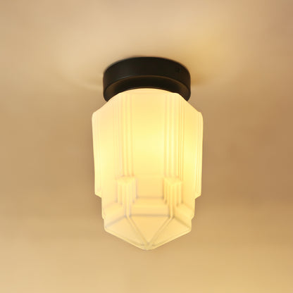 Art Deco A Milk Glass Fixed Ceiling Light