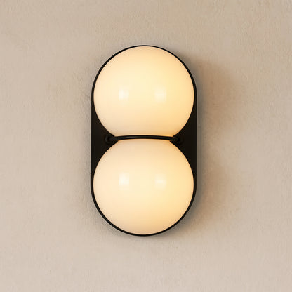 Capella Mid Century Modern Duo Sphere Wall Light Sconce