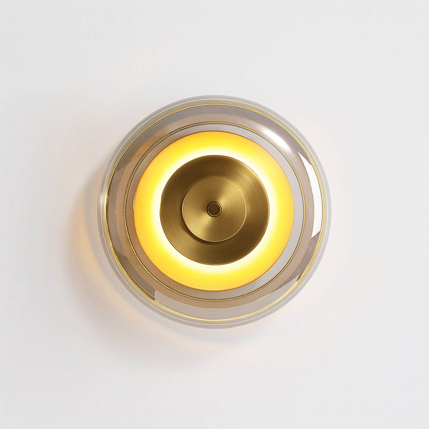 Anthé Circular Dish Glass Wall Light Sconce