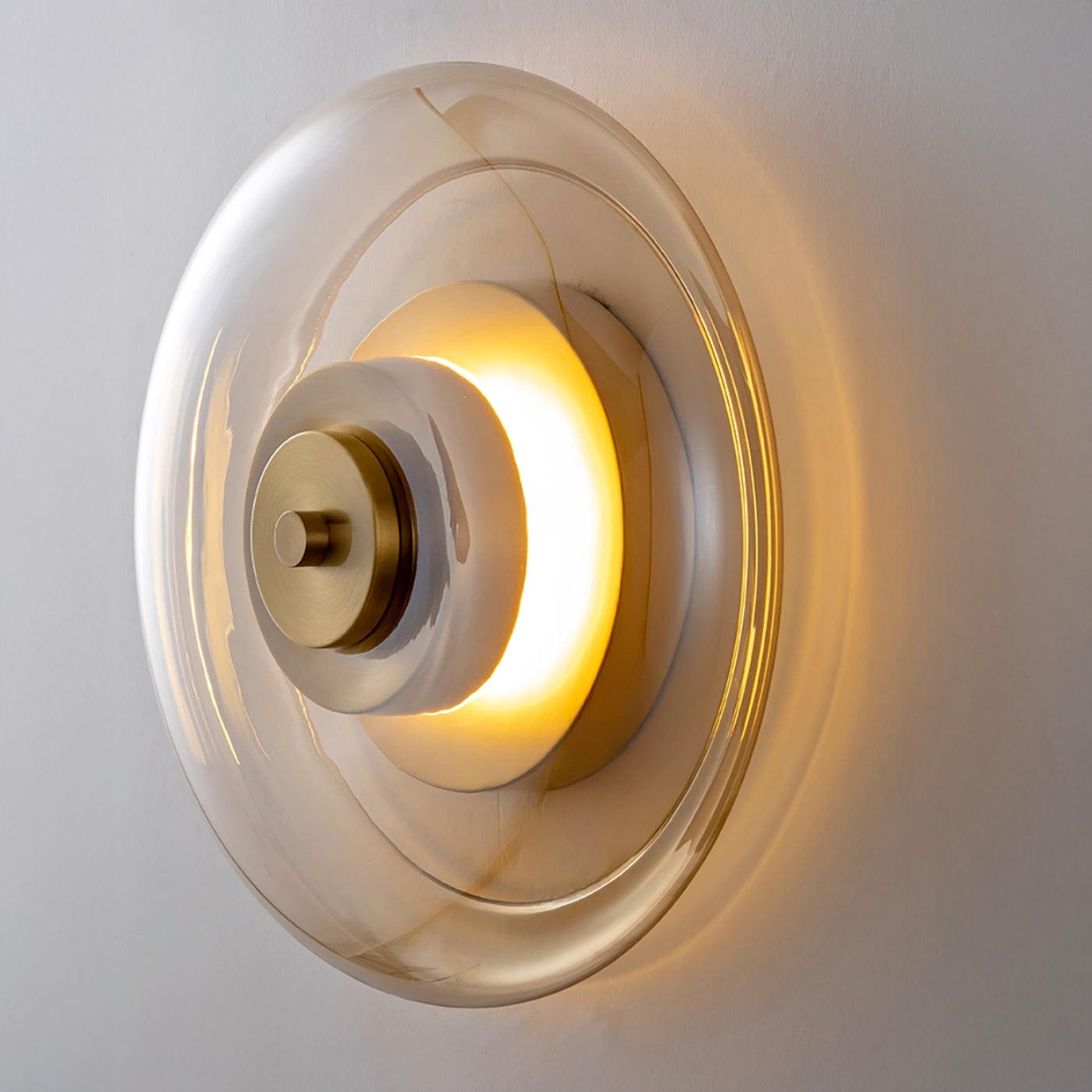 Anthé Circular Dish Glass Wall Light Sconce