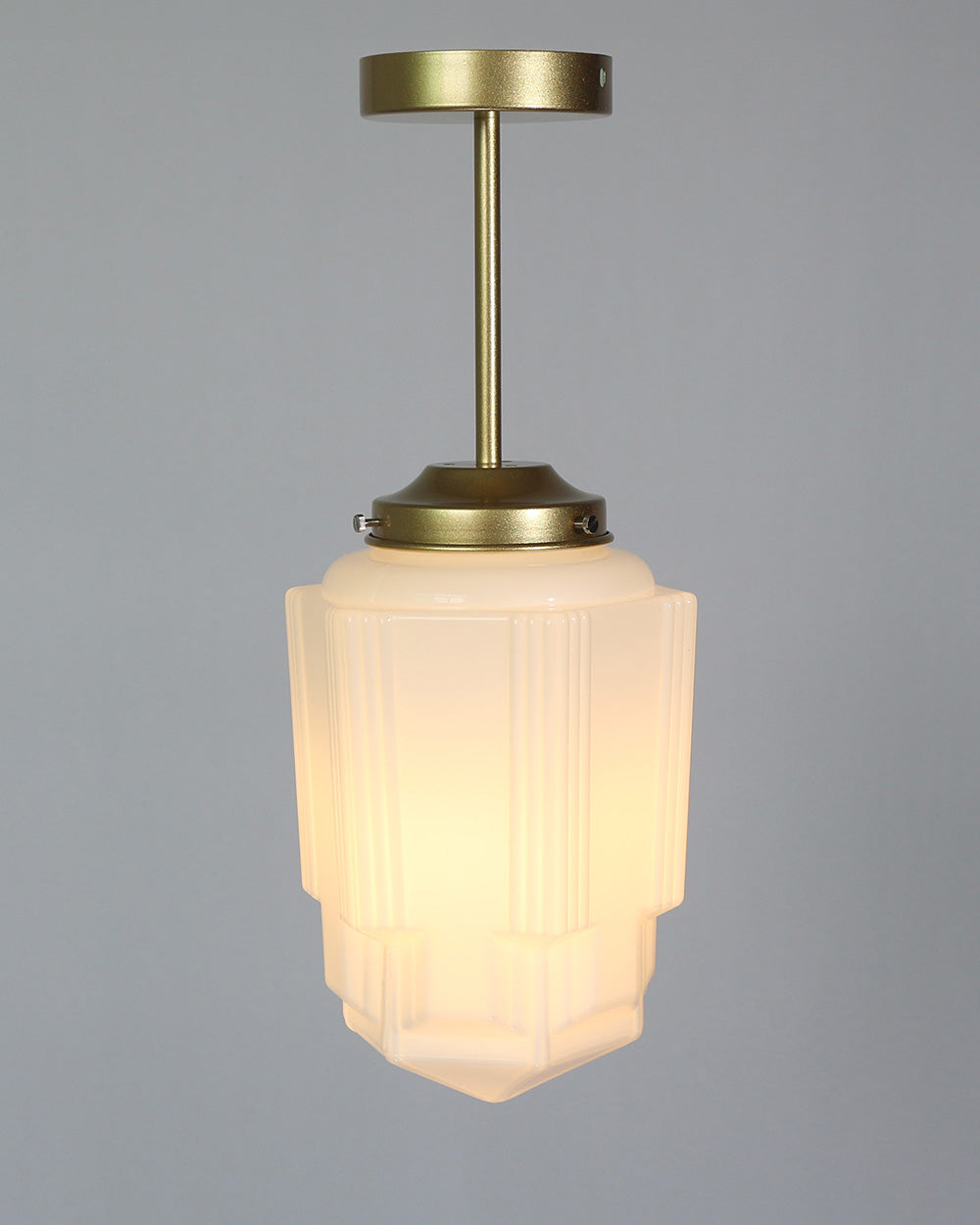 Art Deco A Milk Glass Fixed Ceiling Light