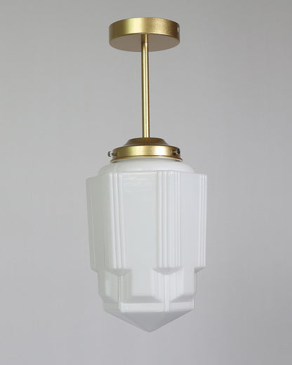 Art Deco A Milk Glass Fixed Ceiling Light