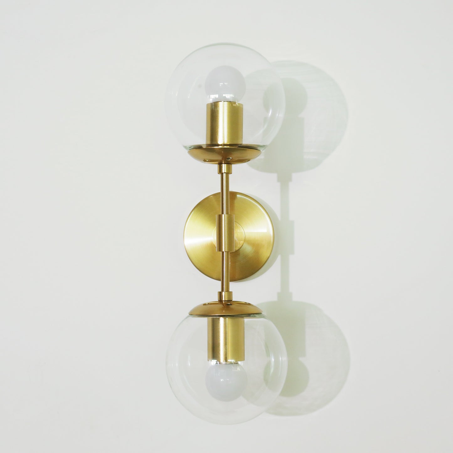 Ritz Duo Brass Art Deco Wall Sconce