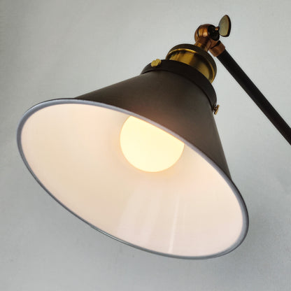 Black Cone Shade Wall Light Sconce (short arm)