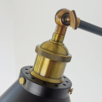 Black Cone Shade Wall Light Sconce (short arm)