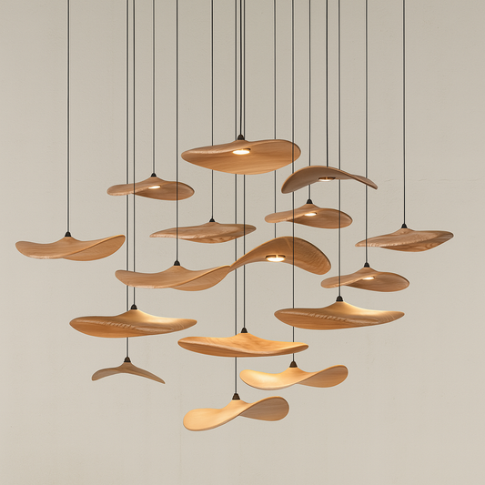 Kintsu Wood Pendant Light Chandelier