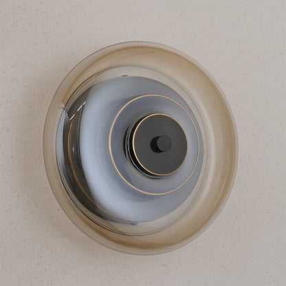Anthé Circular Dish Glass Wall Light Sconce
