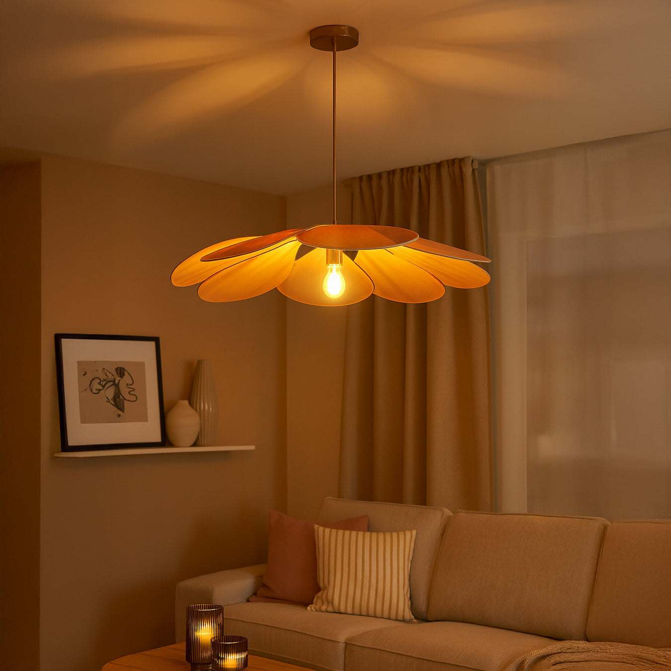 Magnolia Fabric Wabi Sabi Floral Pendant Light