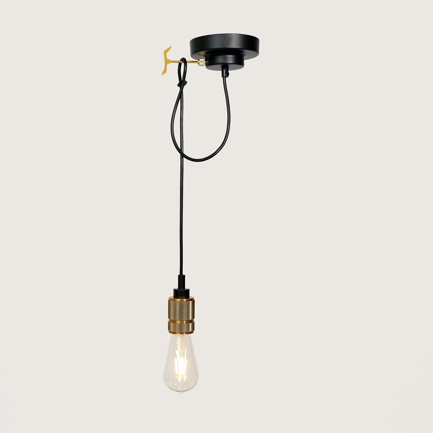 Hooked Brass Suspension Single Head Pendant Light