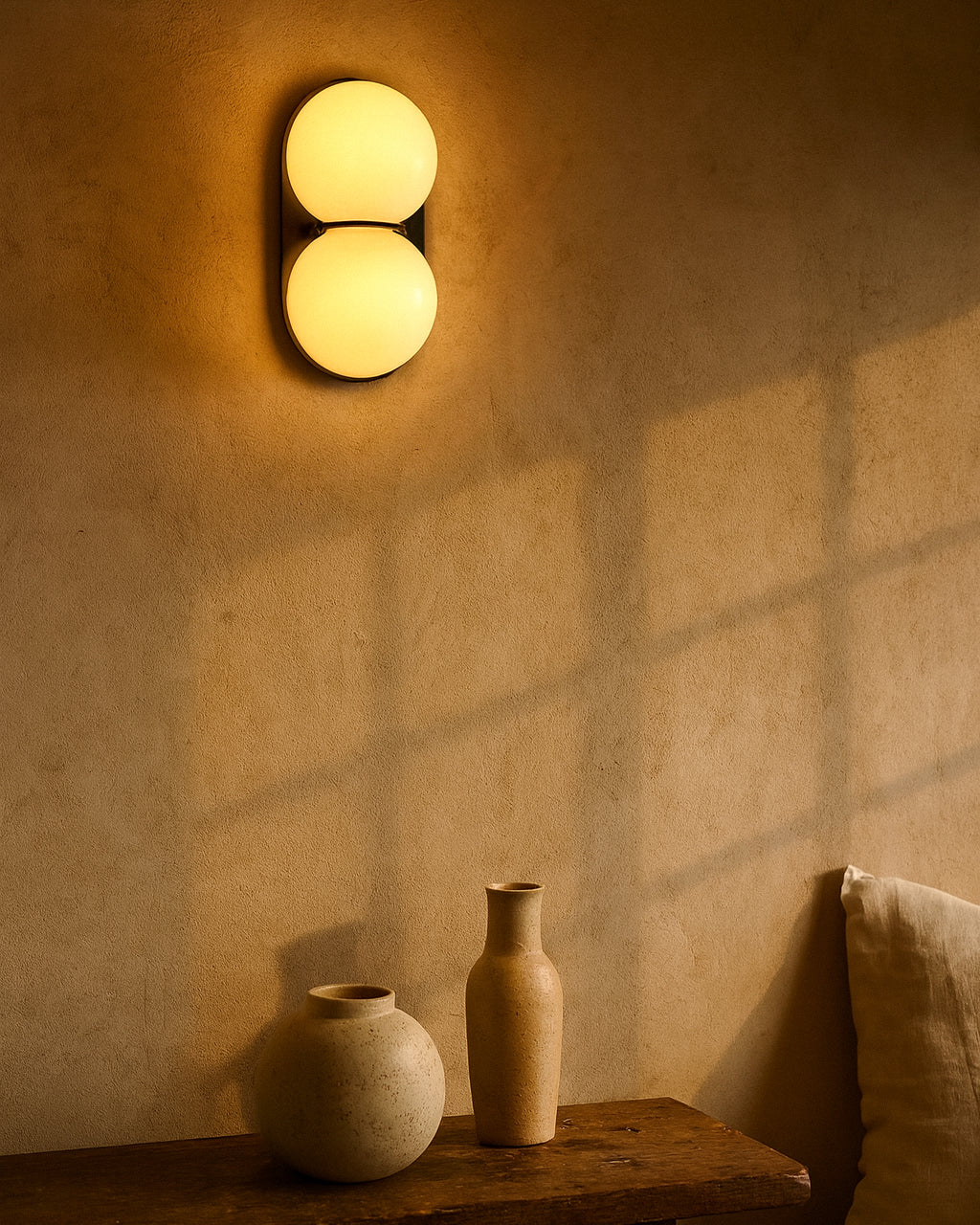 Capella Mid Century Modern Duo Sphere Wall Light Sconce