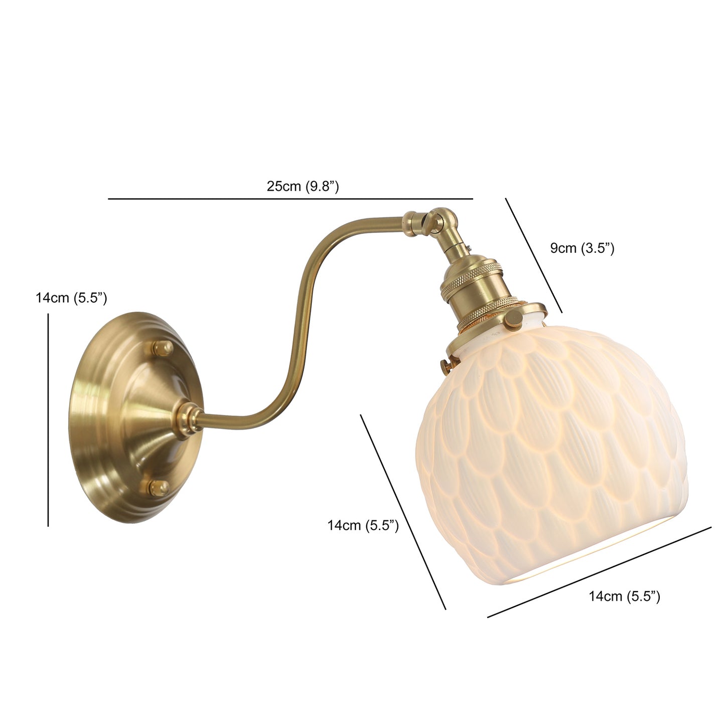 Artichoke Ceramic Porcelain Shade Wall Light