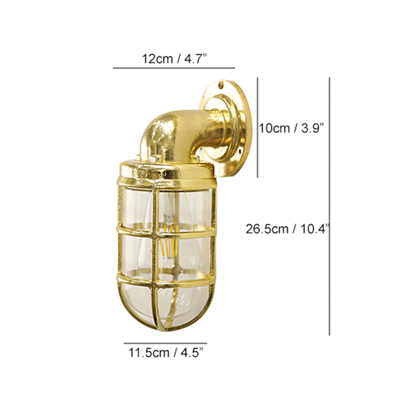Nautilus Beacon Brass Cage Outdoor Wall Sconce : Tudo&Co