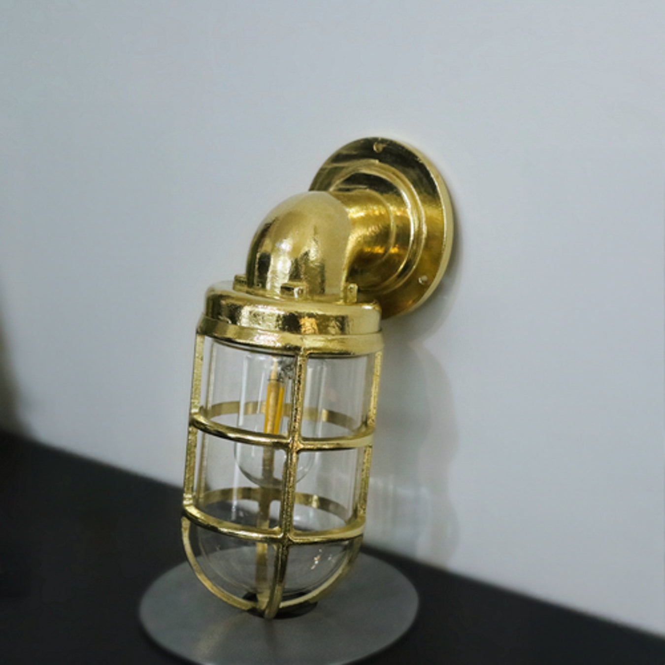Nautilus Beacon Brass Cage Outdoor Wall Sconce : Tudo&Co