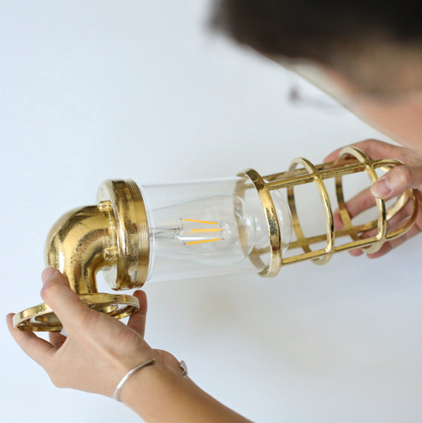 Nautilus Beacon Brass Cage Outdoor Wall Sconce : Tudo&Co
