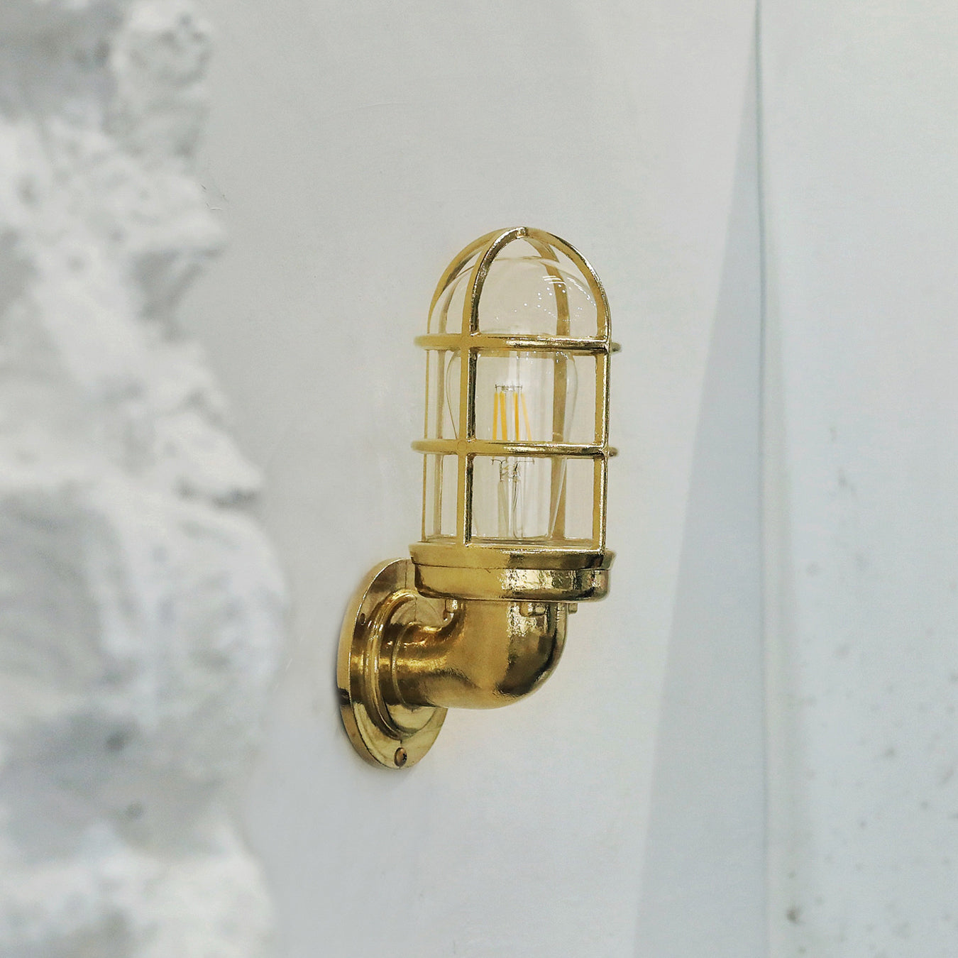 Nautilus Beacon Brass Cage Outdoor Wall Sconce : Tudo&Co