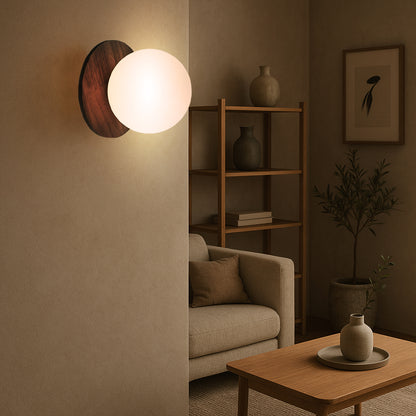 Odesa Wooden Plate Minimalist Line Wall Light