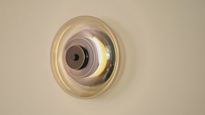 Anthé Circular Dish Glass Wall Light Sconce
