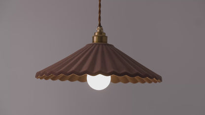 Clay Porcelain Fluted ceramic pendant light