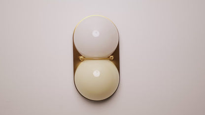 Capella Mid Century Modern Duo Sphere Wall Light Sconce