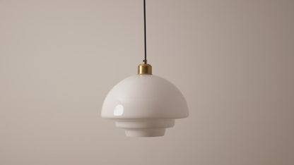 Miller Art Deco Milk Glass Pendant Light