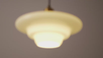 Miller Art Deco Milk Glass Pendant Light