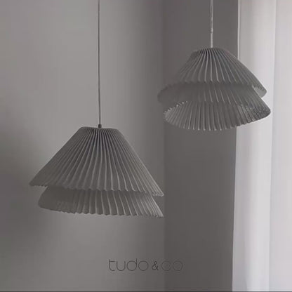 Genoise layered fabric wabi sabi minimalist japandi pendant light