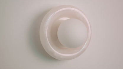 Nara Alabaster cloud stone bubble plate wall Light / sconce