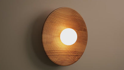 Longleaf Natural Wooden Plate Wall Light