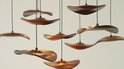 Kintsu Wood Wabi Sabi Japandi Pendant Light Chandelier