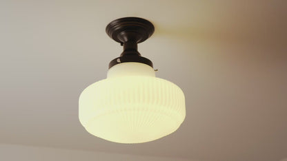 Art Deco Margot Milk Glass Fixed Ceiling Light