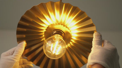 Brushed Brass Fluted Pendant Light