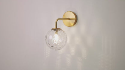 Pomelo Mid century modern Glass Ball Brass Wall Light
