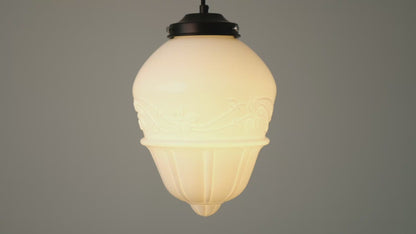 Art Deco Milk Glass Pendant Light