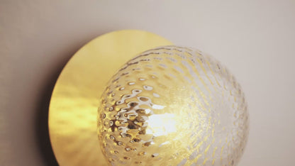 Rund Art Deco Glimmer Glass Wall Light / Ceiling Light