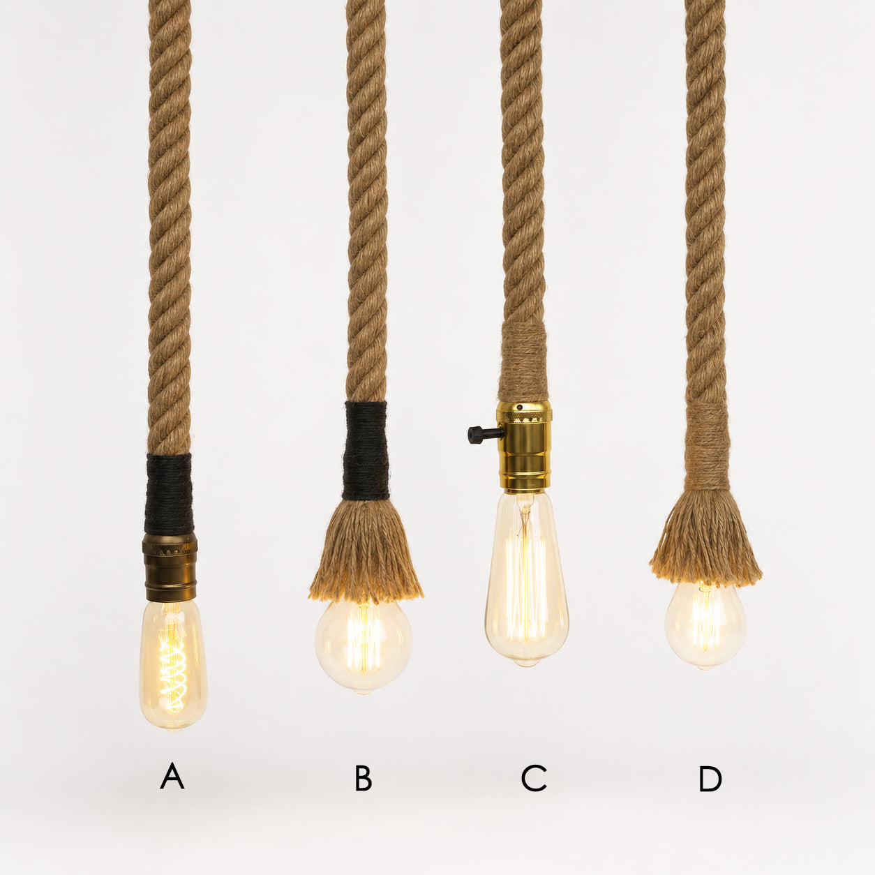 Hemp / Hessian Nautical Rope Pendant Light
