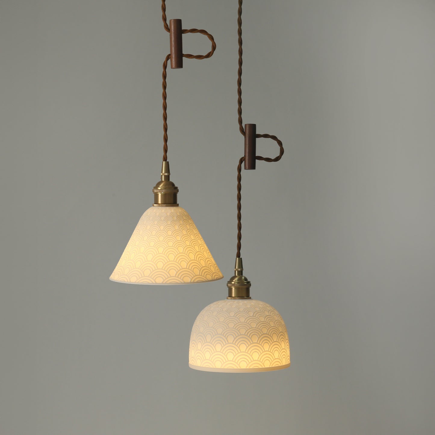 Seigaiha Japanese Wave Ceramic Pendant Light