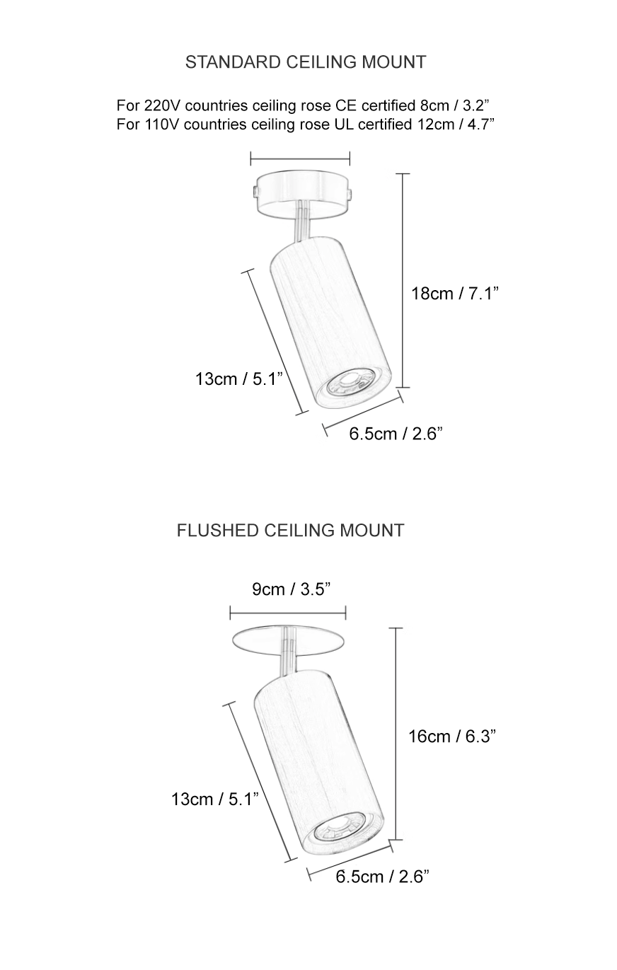 Lux Natural Wood Minimalist Spot Light / Wall Light