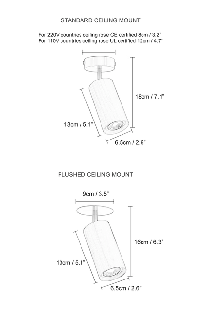 Lux Natural Wood Minimalist Spot Light / Wall Light