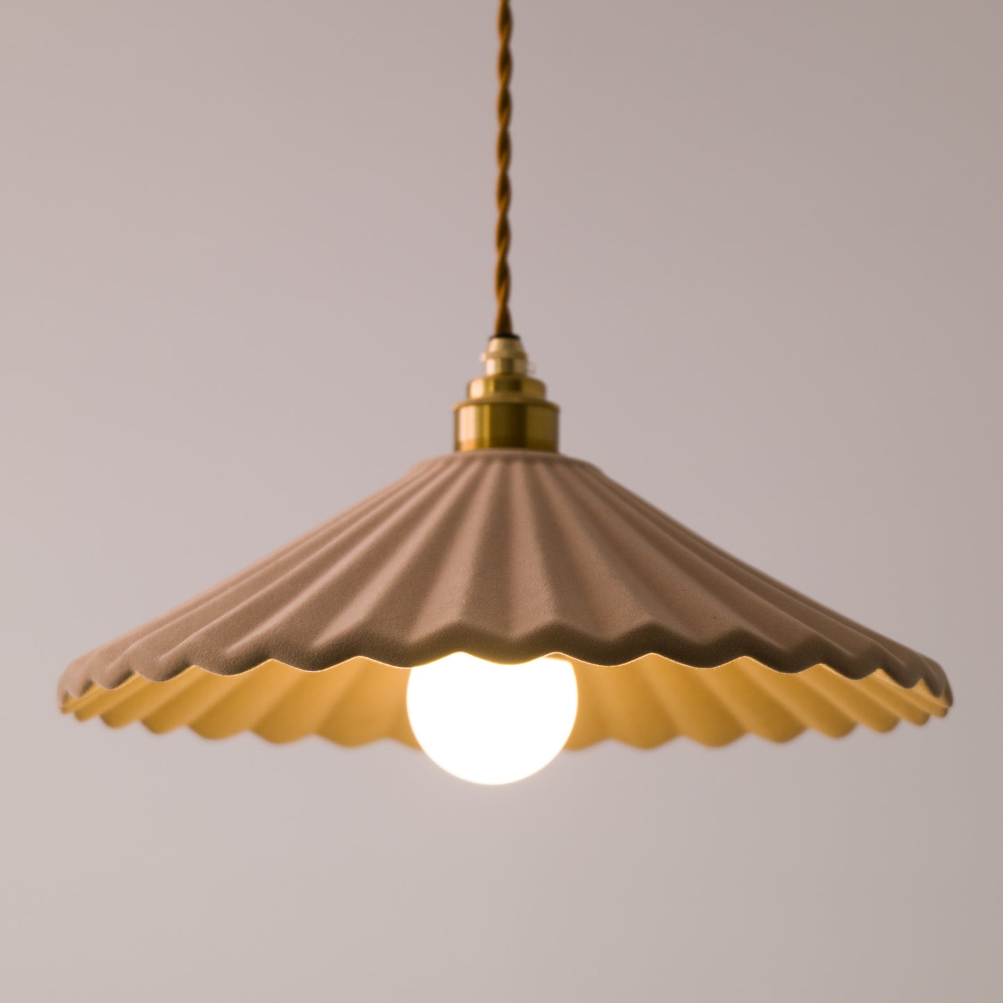 Clay Porcelain Fluted ceramic pendant light